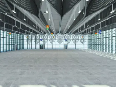 Exhibition Hall exterior and interior 18 3D model