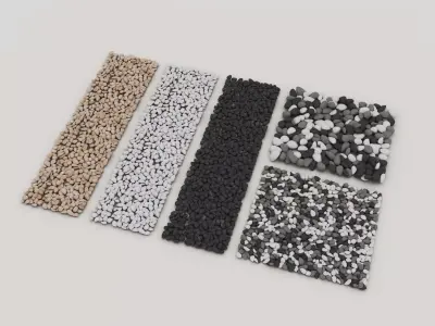 Pebble Stone Ground Set  Low-poly 3D model