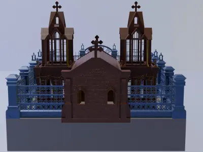 Cemetery and its contents 3D print model