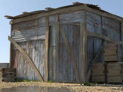 3D Wooden Shed model 3D model