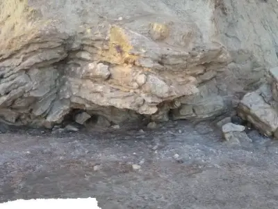 Beach sandstone outcrop 3D scan Low-poly 3D model