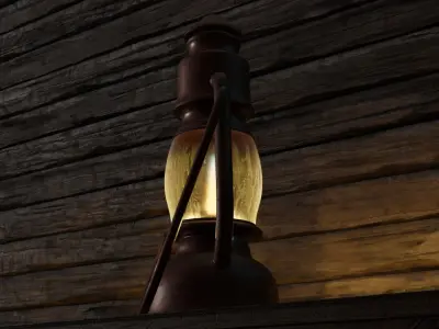 Oil Lamp - Lampa Naftowa  Low-poly 3D model