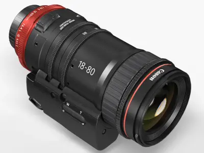 Canon Compact-Servo CN-E 18-80mm T4-4 EF Lens Low-poly 3D model