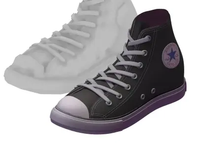 Cartoon High Poly Subdivision Sneakers Low-poly 3D model