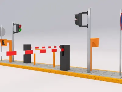 Parking Barrier 3D model