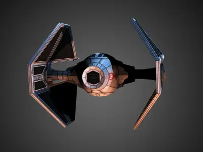 low poly Tie Interceptor Low-poly 3D model