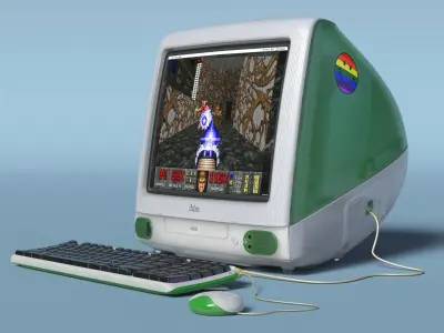  Apple iMac 1998 Green with Stickers 