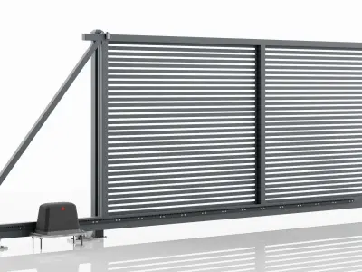 Aluminum Electric Sliding Gate - Model 4 - 3D model
