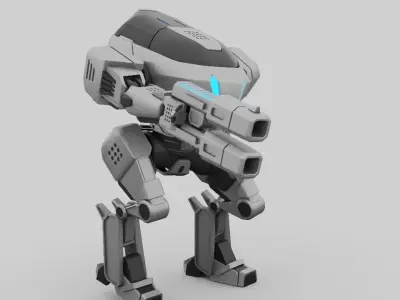 Cap robot rigged - animated character 3D model