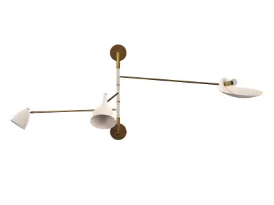 ARTICULATING ITALIAN THREE-ARM SCONCE 3D model