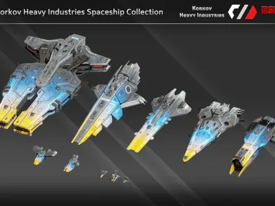 Korkov Heavy Industries Spaceship Collection 3D Model Pack