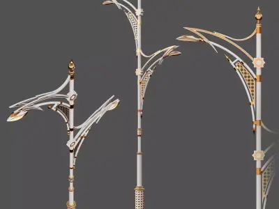 Arabian pattern detailed street lamp-01  3d model 3D model