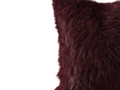 Burgundy  pillow fur sheepskin 3D model