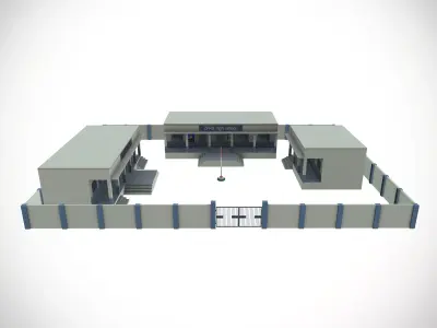 School Low-poly 3D model