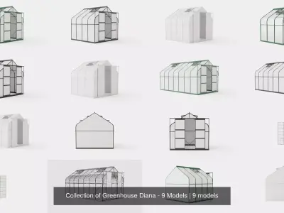 Collection of Greenhouse Diana - 9 Models 3D Model Pack
