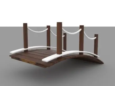 Japanese Garden Bridge 3D model