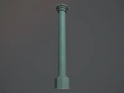 Barrier Bollard pack 3 Green v3 Low-poly 3D model
