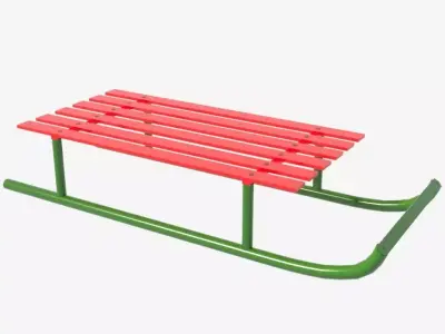 Winter sled low poly Free low-poly 3D model