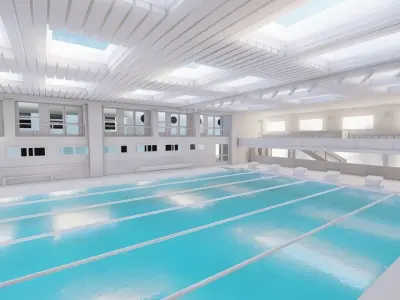 Swimming pool-stadium pool 3D model buy
