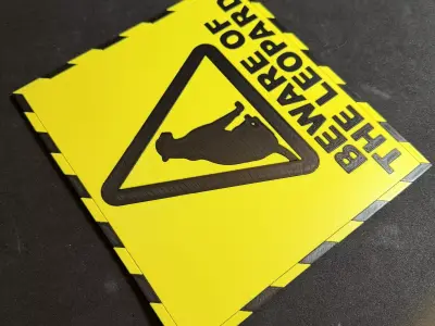 HHGttG Beware of the Leopard Sign 3D print model