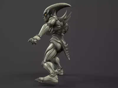 Alien Monster Sci-Fi Creature Rigged Low-poly 3D model