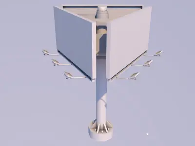 Three Sided Billboard  Low-poly 3D model