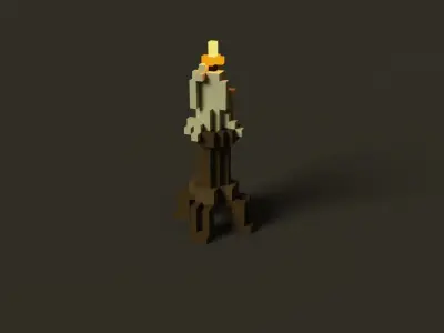 Voxel Medieval Lightning  Low-poly 3D model