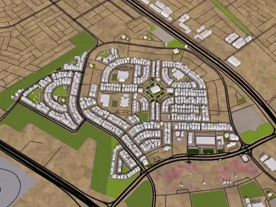 Dammam City Saudi Arabia Low-poly 3D model