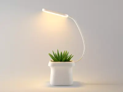 Lamp with plants pot for studio 3D model