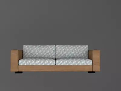 furniture wooden sofa 3D model