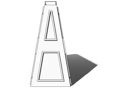 Futuristic Modular Wall Muralla Modular futurista Low-poly 3D model