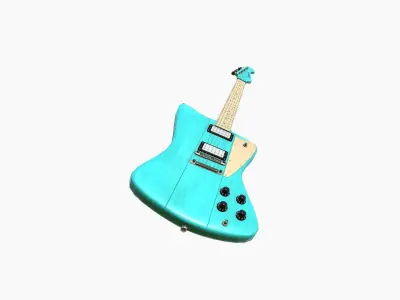 Electric Guitar G04 Light Blue - Music Instrument Design Low-poly 3D model