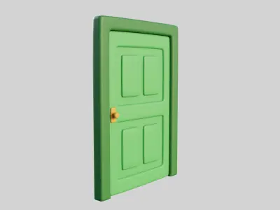 Cartoon Door 4a 3D model