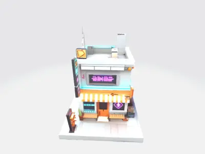 Lowpoly shop Low-poly 3D model