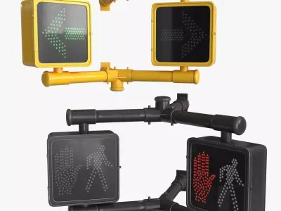 Traffic light 2 Low-poly 3D model