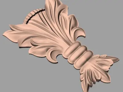 Door design 3D relief model STL format file for CNC carving E687 3D model