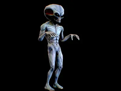 Realistic Alien 7 Evil Grey Low-poly 3D model
