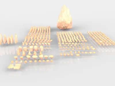 stones low poly swarovski crystal point 3D model