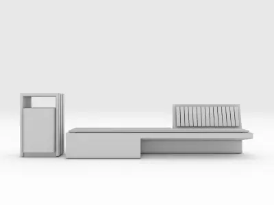 Bench Park 51 Low-poly 3D model