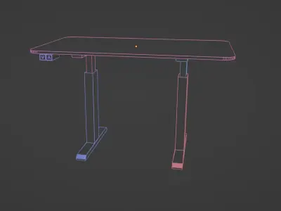 Office standing desk sit stand adjustable Low-poly 3D model