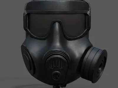 Gas mask helmet scifi protection space millitary fantasy human  Low-poly 3D model
