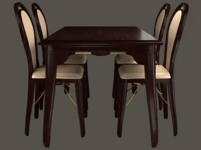 Table And Chair 0002 Free 3D model