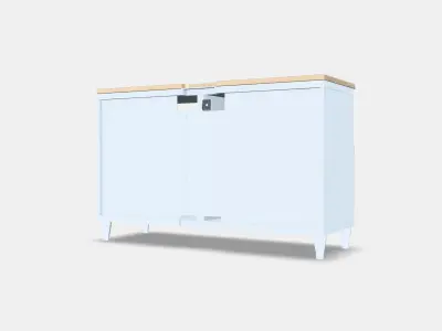 BESTA TV bench with doors 36 Low-poly 3D model