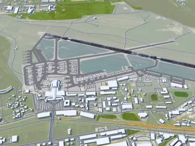 Vilnius Airport  10km Low-poly 3D model