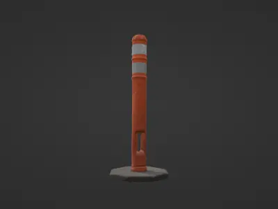 Traffic Delineator Post Low-poly 3D model