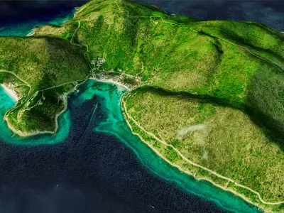 Jost Van Dyke Island 3D model terrain Low-poly 3D model