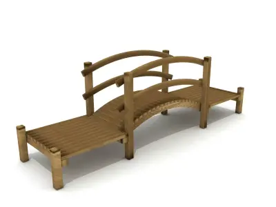 This is Kids Game Play Equipment 014 Wooden Bridge 3D model