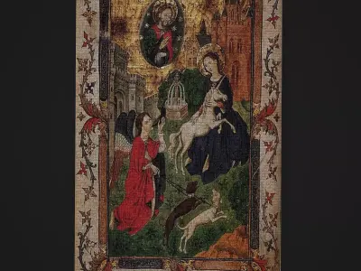 Madonna and Unicorn Tapestry Low-poly 3D model