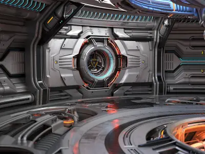 Sci-Fi Construction Lab - Rigged   3D model