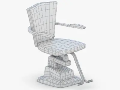 0903 - Hairdresser Chair Low-poly 3D model